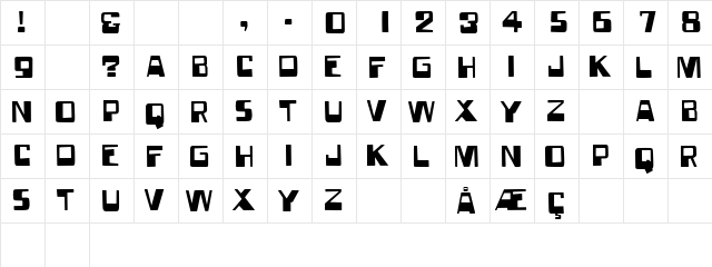 ForgottenWorld Regular  glyph index