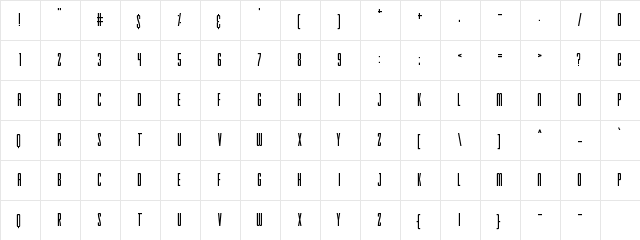 Skinny Sunbeams Regular  glyph index