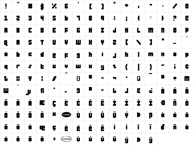 Alpha Taurus Regular  glyph index