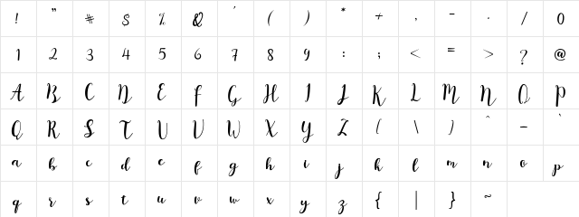 Mr. Night Regular  glyph index