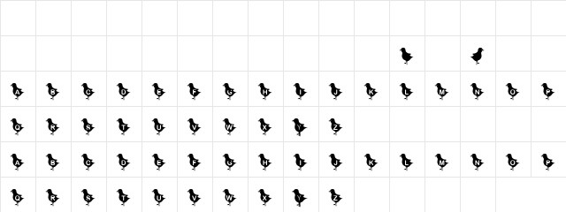 Cute Lips Regular  glyph index
