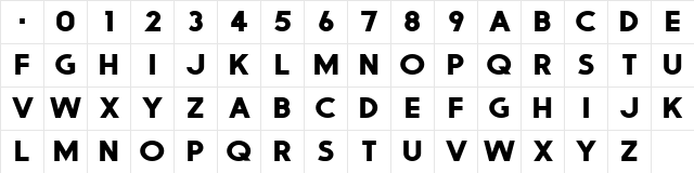 Metalarts 101 Futura Regular  glyph index