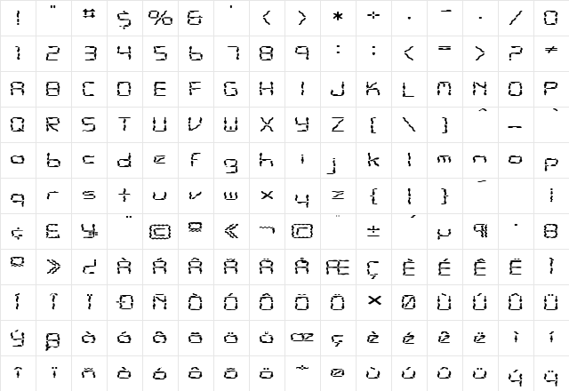 FZ DIGITAL 10 WAVEY EX Normal  glyph index