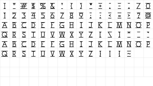CK Deco Regular  glyph index
