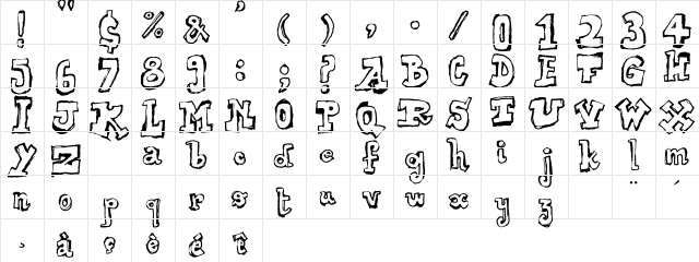 Over Regular  glyph index