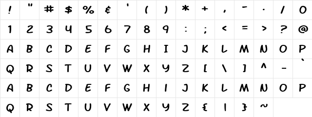 Loury Sign Regular  glyph index