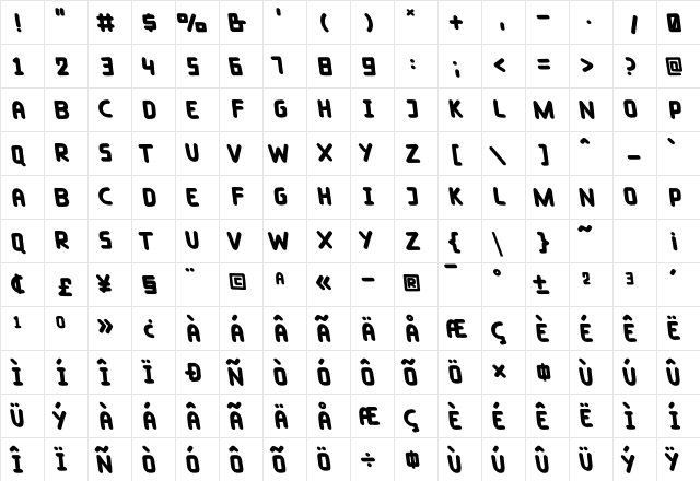 Taylorsit Oblique Regular  glyph index