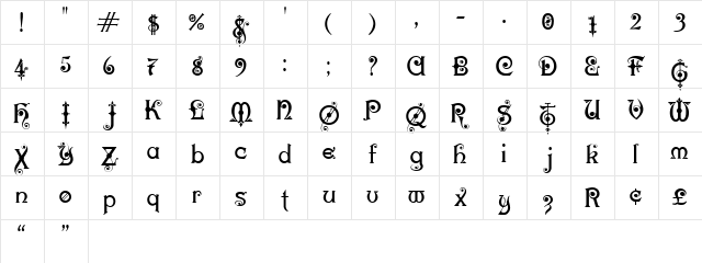 Karnac One Karnac  glyph index