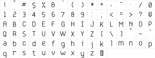 Base4 Regular  glyph index