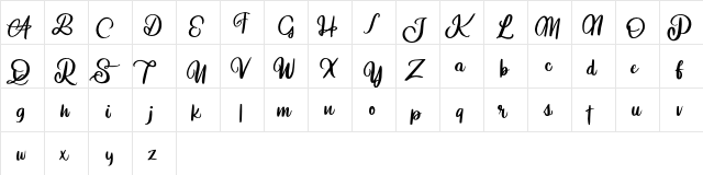 Aniabellia FREE Regular  glyph index
