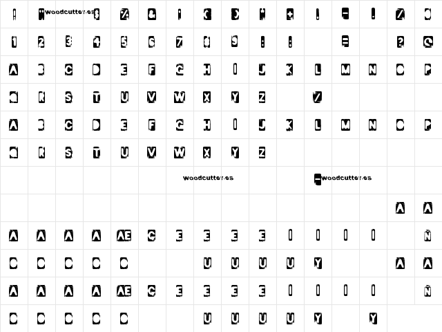 Italian Revolution Regular  glyph index