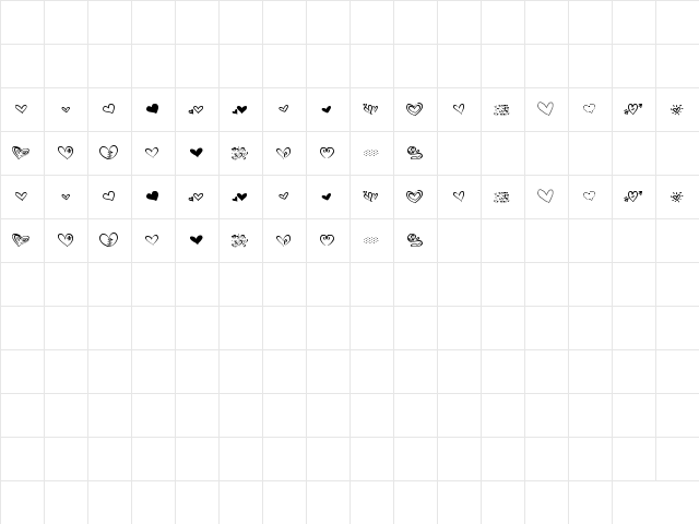 MTF Heart Doodle Regular  glyph index