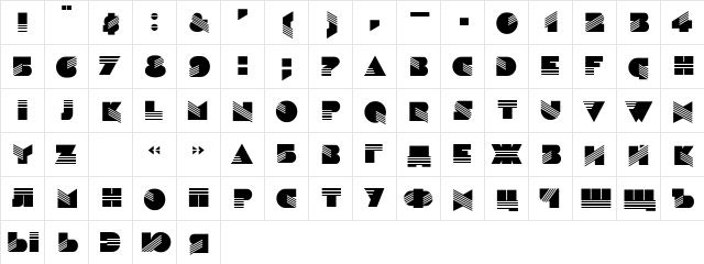 SINALOA Rus Regular  glyph index