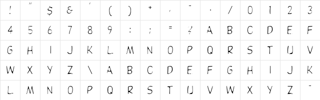 Pester 5 Regular  glyph index