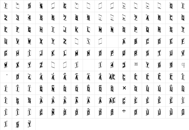 Synder Normal  glyph index
