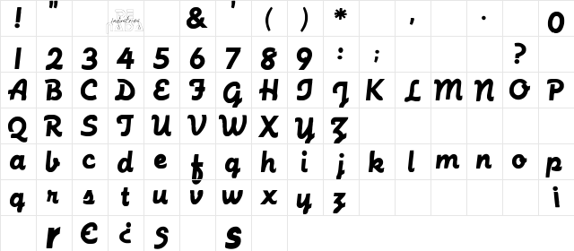 MachineScript Regular  glyph index