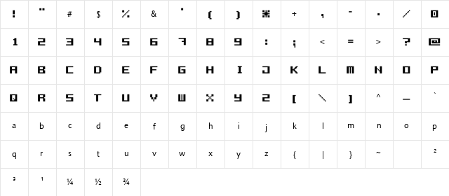 high77 12 pts  glyph index