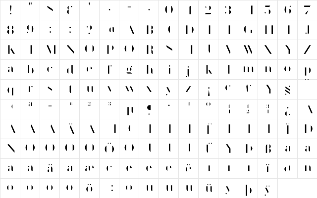 Geotica Two Fill  glyph index