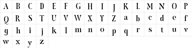 Hybridea DemiBold  glyph index