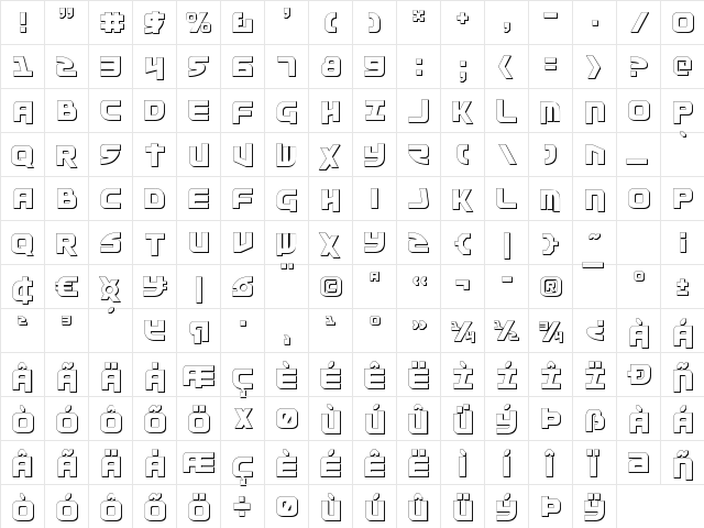 Moltors Outline Outline  glyph index