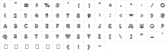 QuickSilver Regular  glyph index