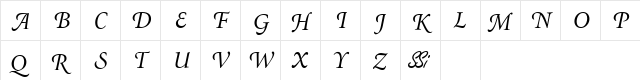 Atlantix Swash SSi Italic  glyph index