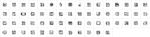 MayanDingbats Regular  glyph index