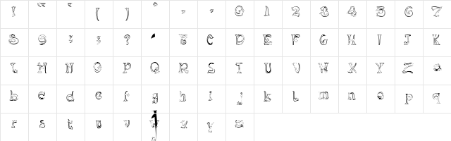 Modi Regular  glyph index