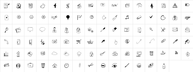SketchIconsbold Medium  glyph index