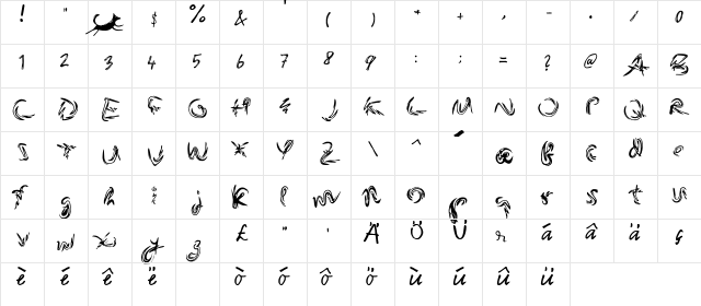 oxwildFox ldFoxwil  glyph index