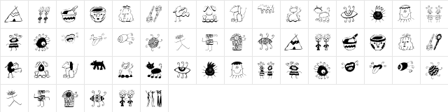 20thCenturyTwo Regular  glyph index