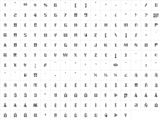 Typhoon Gradient Regular  glyph index