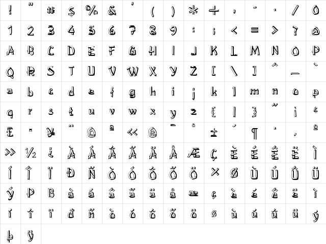 Camp Fire Regular  glyph index
