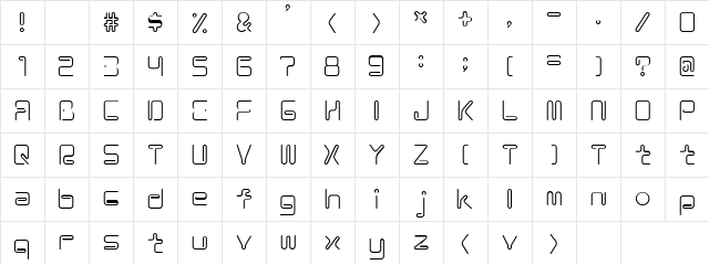 Hair Pin Thin Regular  glyph index