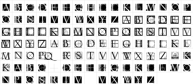 Neudoerffer Regular  glyph index