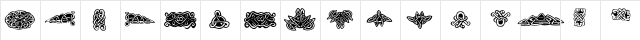 FE Tattoo No.1 Regular  glyph index