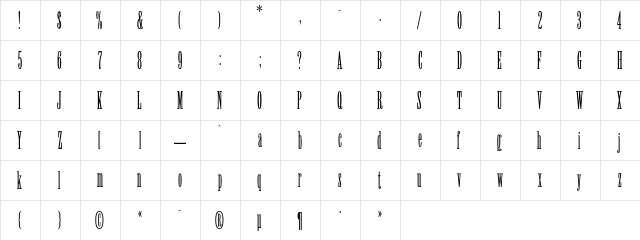 Viola Regular  glyph index