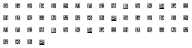 Floral Capitals Regular  glyph index