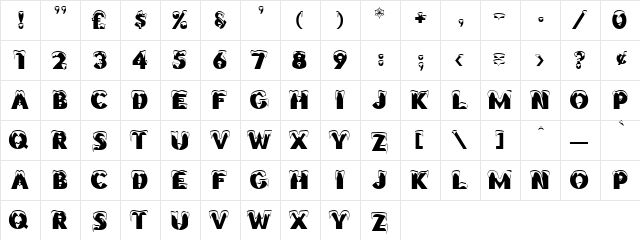 Vanilla Regular  glyph index