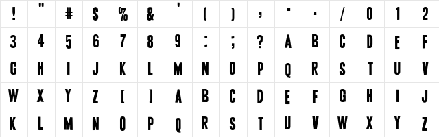 Vive la Rivoluzione Vive la Rivoluzione  glyph index