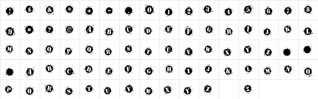 BulletHolz Regular  glyph index