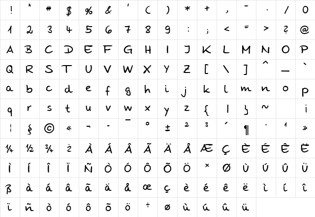 HW Stone DB Normal  glyph index