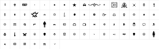 Matica Regular  glyph index