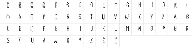 loco Regular  glyph index