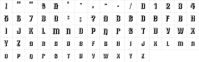 3 TommyB DNA Regular  glyph index