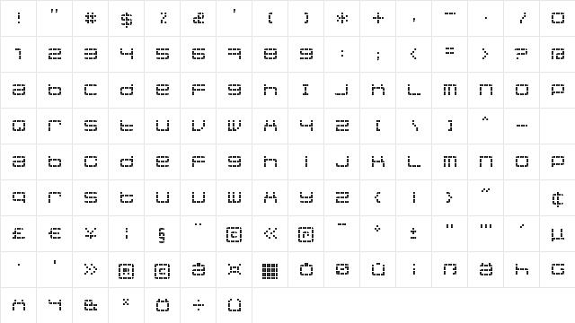 jethose LOOSE Regular  glyph index