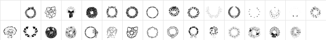101! HollYDaY WreathZ Regular  glyph index