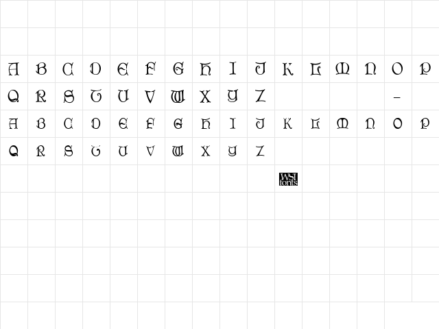 ThorinDisplayCaps Bold  glyph index
