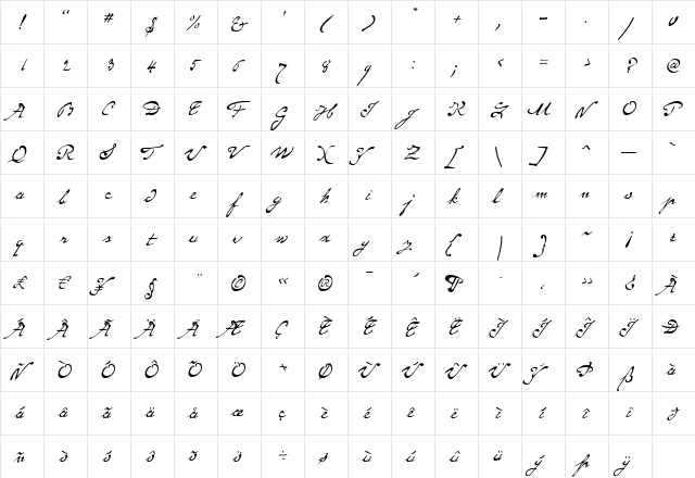 Same-Sex Marriage Script LDO Regular  glyph index