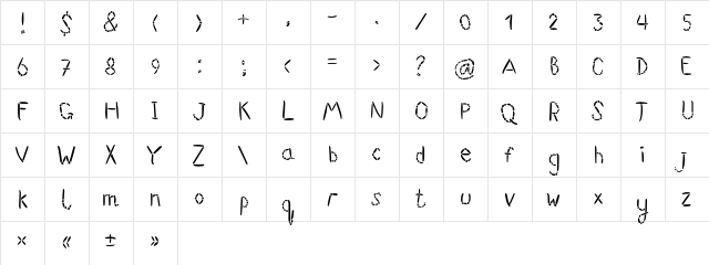 FFU SuwiKisu Regular  glyph index
